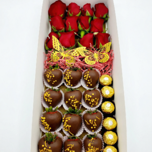 luxury box – ferrero rocher & rosas en cofre negro