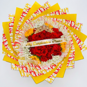 rosas con cristales, ferrero & set de globos de gala