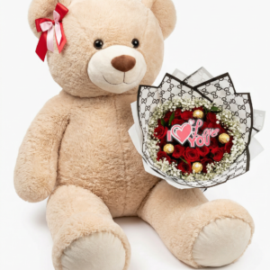 rosas con cristales, ferrero & set de globos de gala