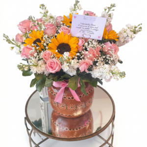 rosas con cristales, ferrero & set de globos de gala