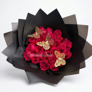 rosas con cristales, ferrero & set de globos de gala