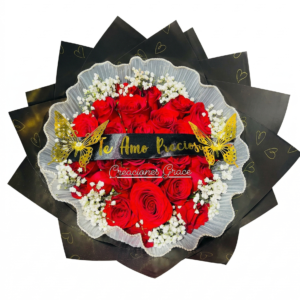 rosas con cristales, ferrero & set de globos de gala