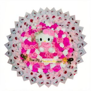bouquet real de rosas eternas hello kitty "princesa hermosa"