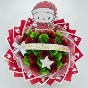 bouquet "gala de invierno" – edición hello kitty santa & destellos esmeralda