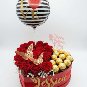 rosas premium, ferrero & globo de autor