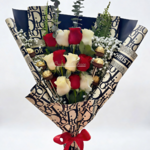 bouquet d’elegance – rosas, chocolates & estilo boutique