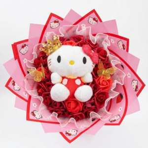 bouquet "realeza roja hello kitty"