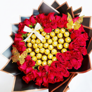 luxury box – ferrero rocher & rosas en cofre negro
