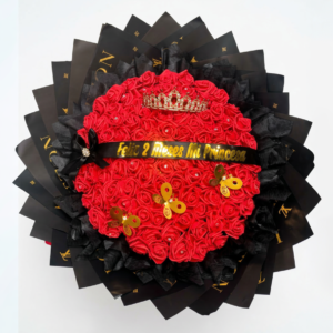 bouquet "majestad imperial" – rosas eternas en negro & oro