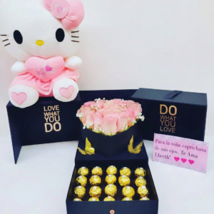 luxury box – ferrero rocher & rosas en cofre negro